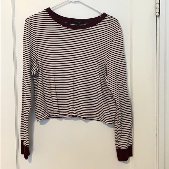 Long sleeve striped cropped shirt - Picture 1 of 2